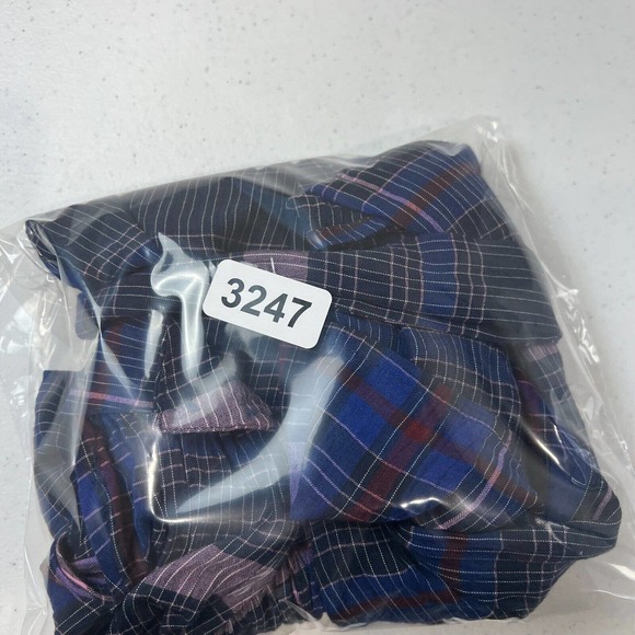 Apiece Apart Medina Top Size 0 Blue Purple Plaid Tie Mock Neck Sleeveless Blouse - Picture 11 of 13